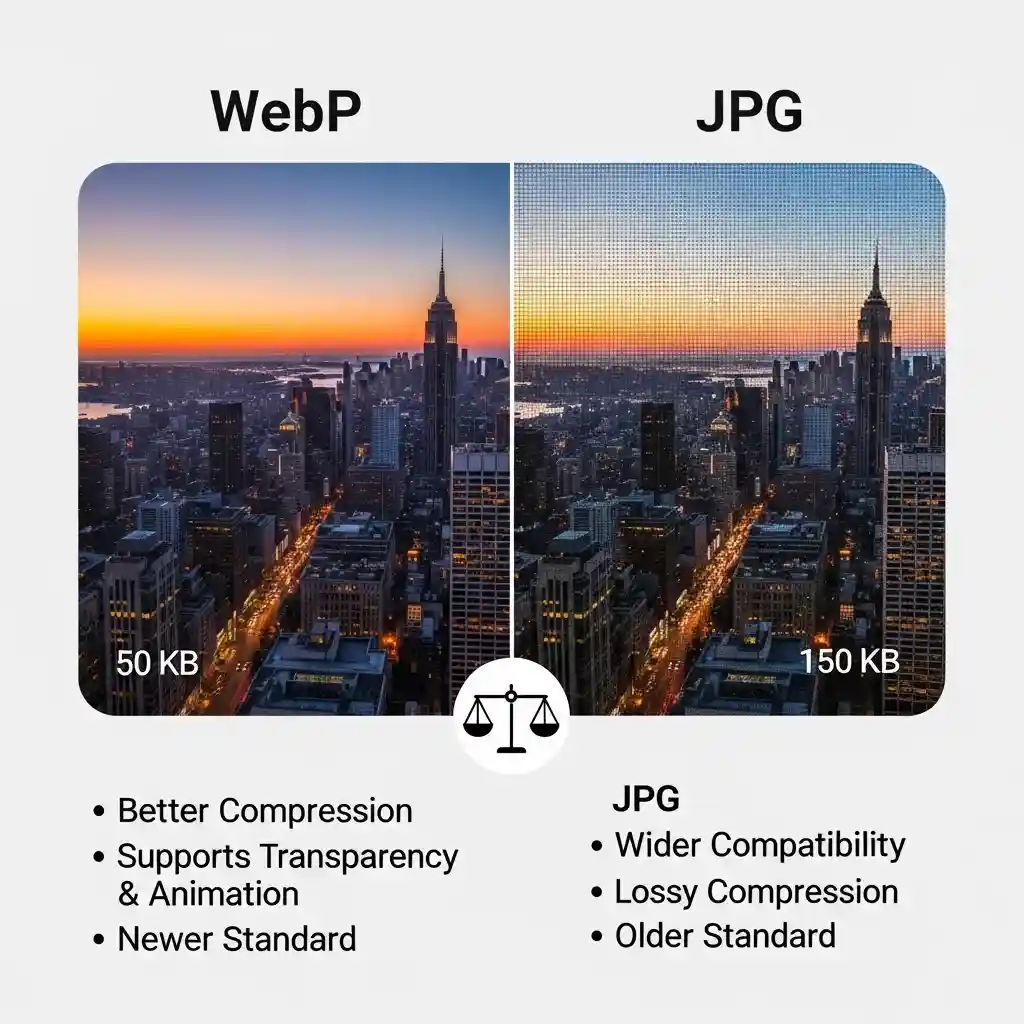 WebP vs JPEG Format Comparison - When to Convert WebP to .JPG