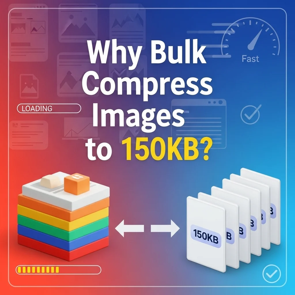 Compress image to 150KB benefits showing faster web loading and email optimization