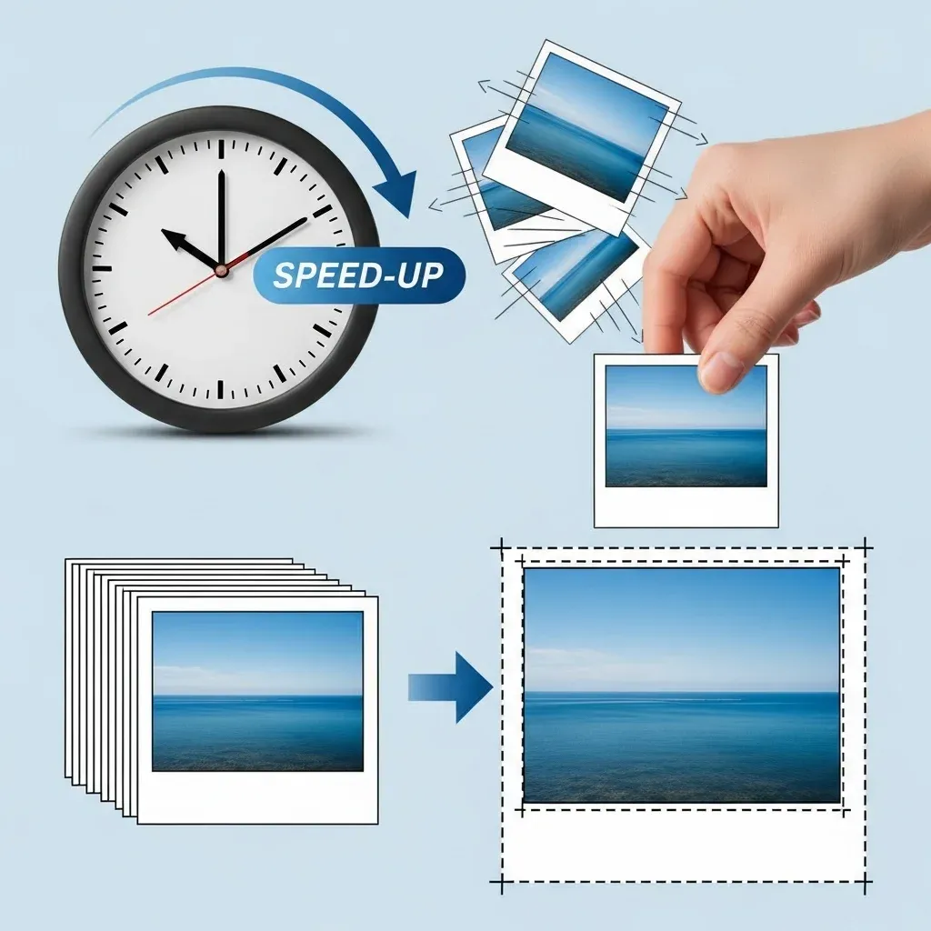 Before and after showing how to crop image to circle from original photo for profile pictures