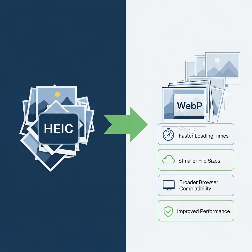 why converting HEIC to WebP improves web performance using an HEIC to WebP converter