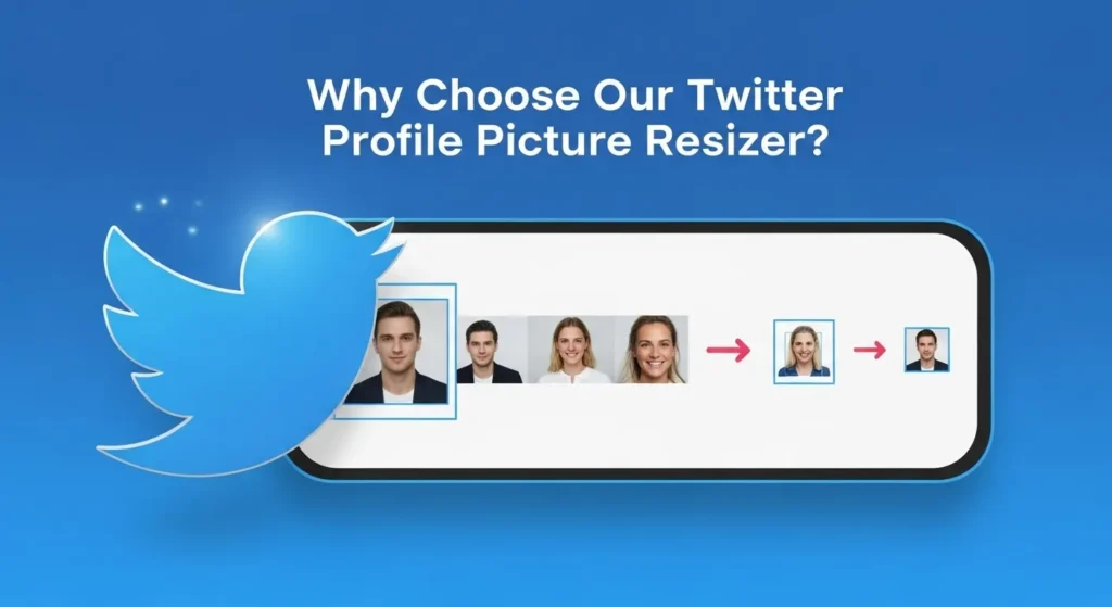Bulk Twitter profile picture resizer processing multiple images to 400x400 pixels simultaneously with instant ZIP download