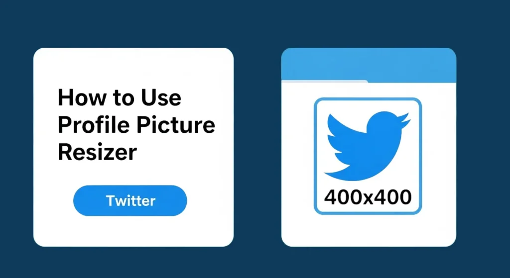 Step-by-step guide showing how to use Twitter profile picture resizer to resize images to 400x400 pixels for X and Twitter