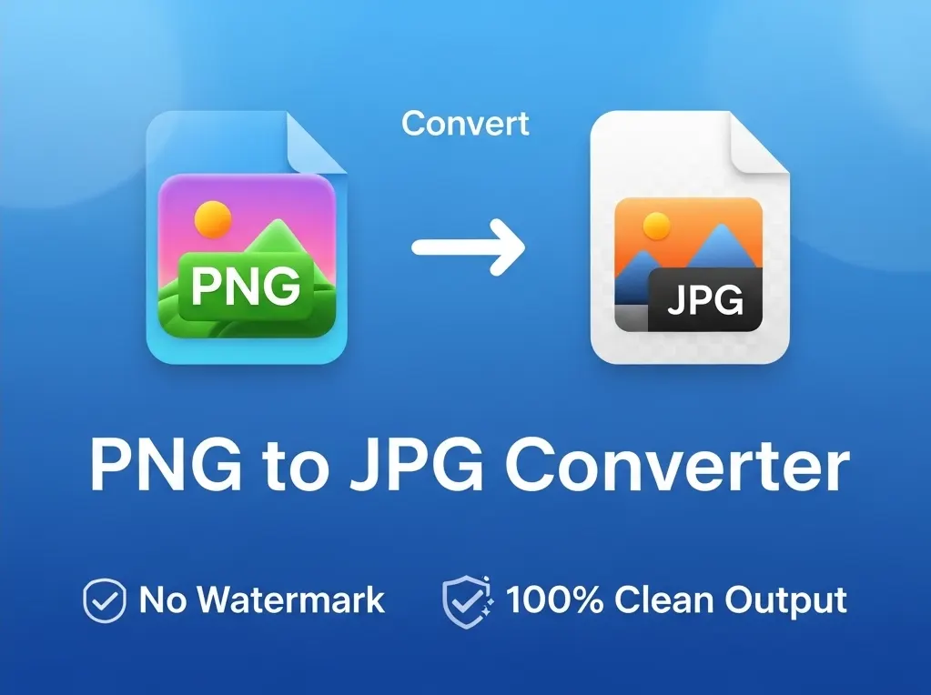 PNG to JPG converter tool with no watermark and 100% clean output guarantee
